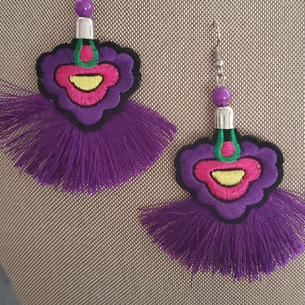 Embroidered Earrings $7 or 2/$10